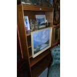 20th Century Oak And Veneered Open Book Case.