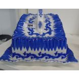 A Blue and White Oriental Butter Dish.