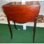 A Magnificent Edwardian Mahogany and Inlaid Side Table; with drop flaps.