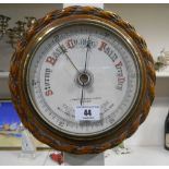 A Victorian Oak Cased Barometer; inscribed J Trotter Barry and Sons Cardiff.