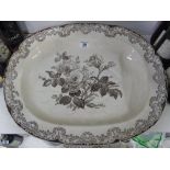 A Wonderful Large Turkey  Plate 'Moss Rose'.