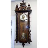 A 19th Century Walnut Vienna Wall Clock, 8 Day.