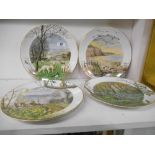 A Set of Four Royal Worcester Plates; limited edition, country scenes.