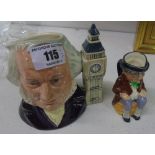 An International Collection of Royal Doulton Toby Jugs; John Dalton, along with one other.