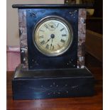 A Black Slate Mantel Clock.