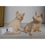 A Pair of Aynsley Pigs, marked John Aynsley 1978.