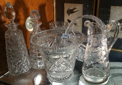 A Very Good Selection of Crystal & Glass to include an two unusual clear cut glass pyramid shaped