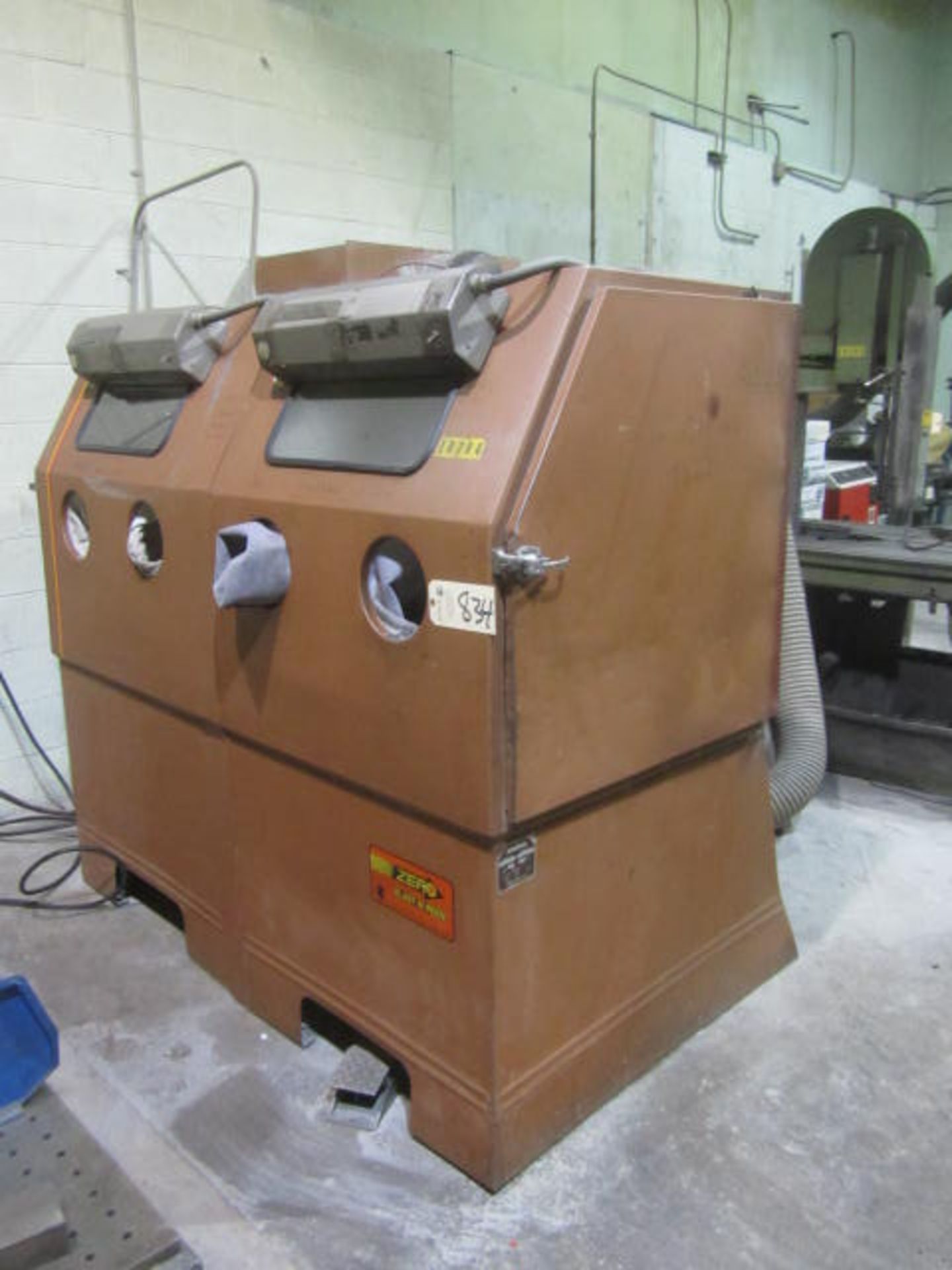 Zero Model 75-1 900R/DF Blast-N-Peen Dual Abrasive Blast Cabinet with Heavy Duty Thru-Feed Conveyor,