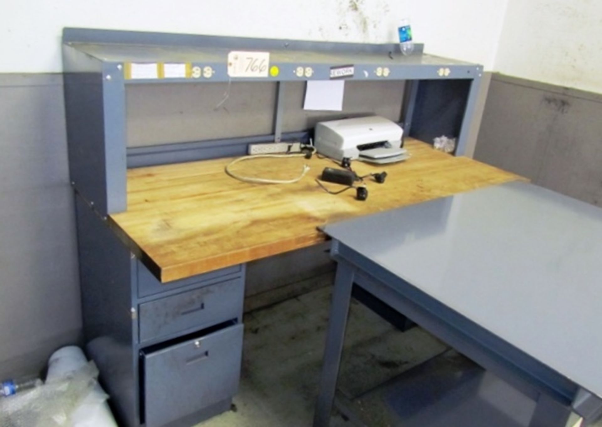 72'' x 30'' Wood Top Workbench with Double 3 Drawer Pedestal Cabinets    **PLEASE NOTE: Loading