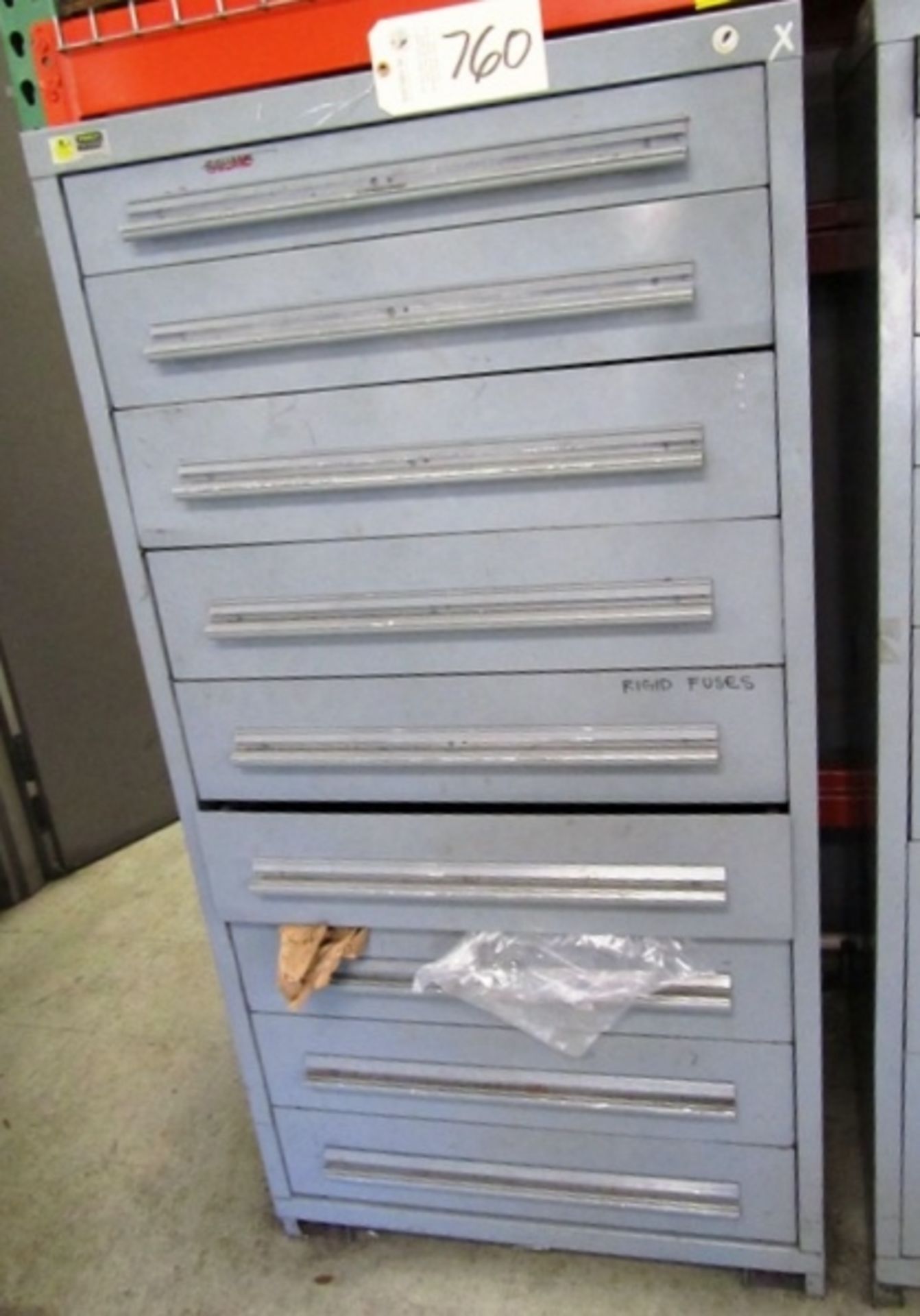 Vidmar 9 Drawer Cabinet with Misc Contents   **PLEASE NOTE: Loading Fee of $50 will be added to