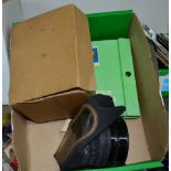 1938 gas mask, boxed, together with thre