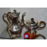 Plated Elkington tea and coffee pots, to