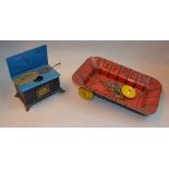 Miniature tinplate oven, with opening do