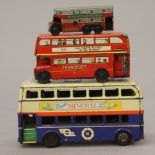 Three Tinplate Bus Models: Hayashi (Japa