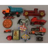 Mixed lot of tinplate and plastic toys,