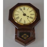 Clocks: 19th Century mahogany octagonal