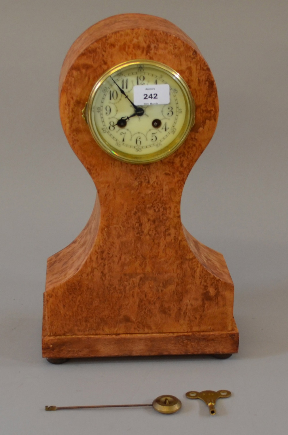 Restored French clock with key and pendu