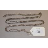 Victorian white metal guard chain.