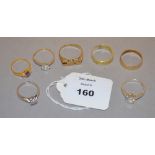 POLICE> 2 Hallmarked 9ct Gold rings toge