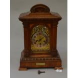 Clocks: Victorian walnut cased mantle cl