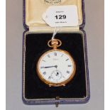 9ct open-face pocket watch, hallmarked B