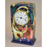 Moorcroft small mantle clock, 'Queen's C