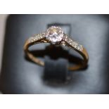 Diamond solitaire ring marked 18ct/plat.