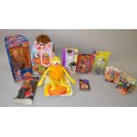 Quantity of assorted tv related toys inc