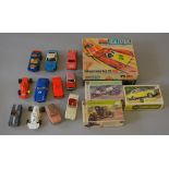 Mixed lot of Scalextric cars and Airfix