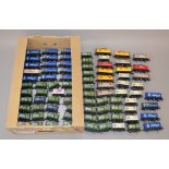 OO Gauge. Unboxed tank wagons & box vans. 80+ Hornby. Overall F/G Few missing coupling hooks.