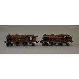 O Gauge Hornby 2 x c/w 4-4-2 tank locomotives. LMS No. 6954 & LMS No. 2180, both in fair condition