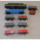 O Gauge. Tri-ang Big Big Train. Hymek battery powered locomotive (re-painted) together with 7 x
