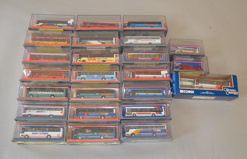 24 Corgi Original Omnibus models, boxed/cased.