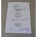 Star Wars A New Hope script title page copy with autographs by: George Lucas, Harrison Ford,