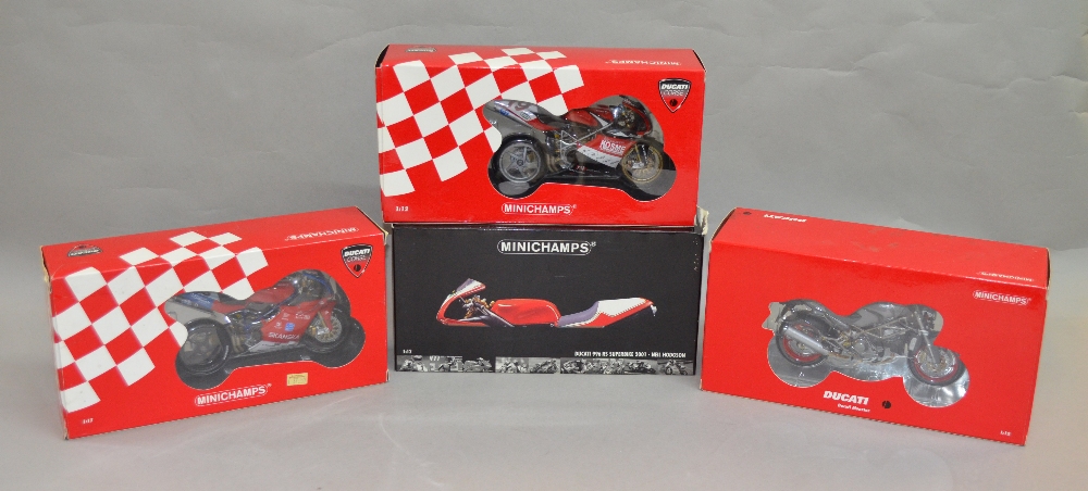 4 Minichamps Ducatti motorcycle models,