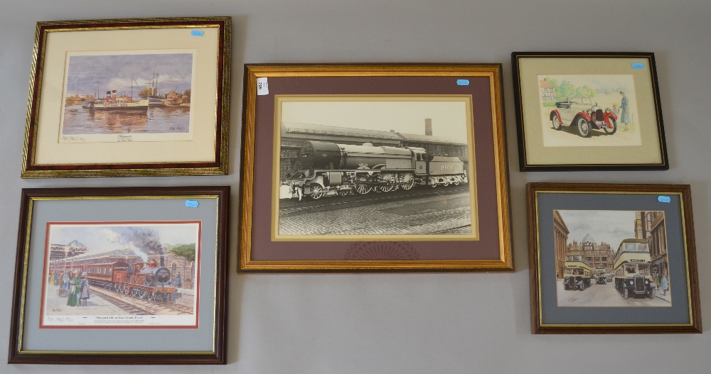 Selection of transport related framed prints,