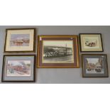 Selection of transport related framed prints,