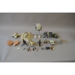 Quantity of loose vintage star wars vehicles including  Snowspeeder, AT-ST,