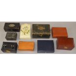 Good lot of assorted jewellery boxes and other related boxes including leather and vintage wooden