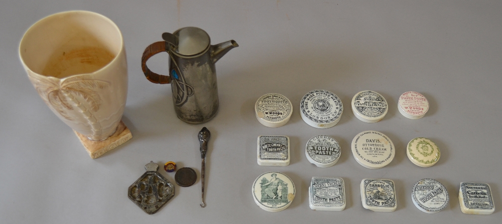 Good mixed lot including Art Nouveau pewter coffee pot, Beswick vase stamped '1701',