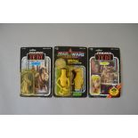 3 Star Wars vintge carded figures either resealed,