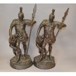 Good lot of bronze/bronzed figures and animals including bronze hares,