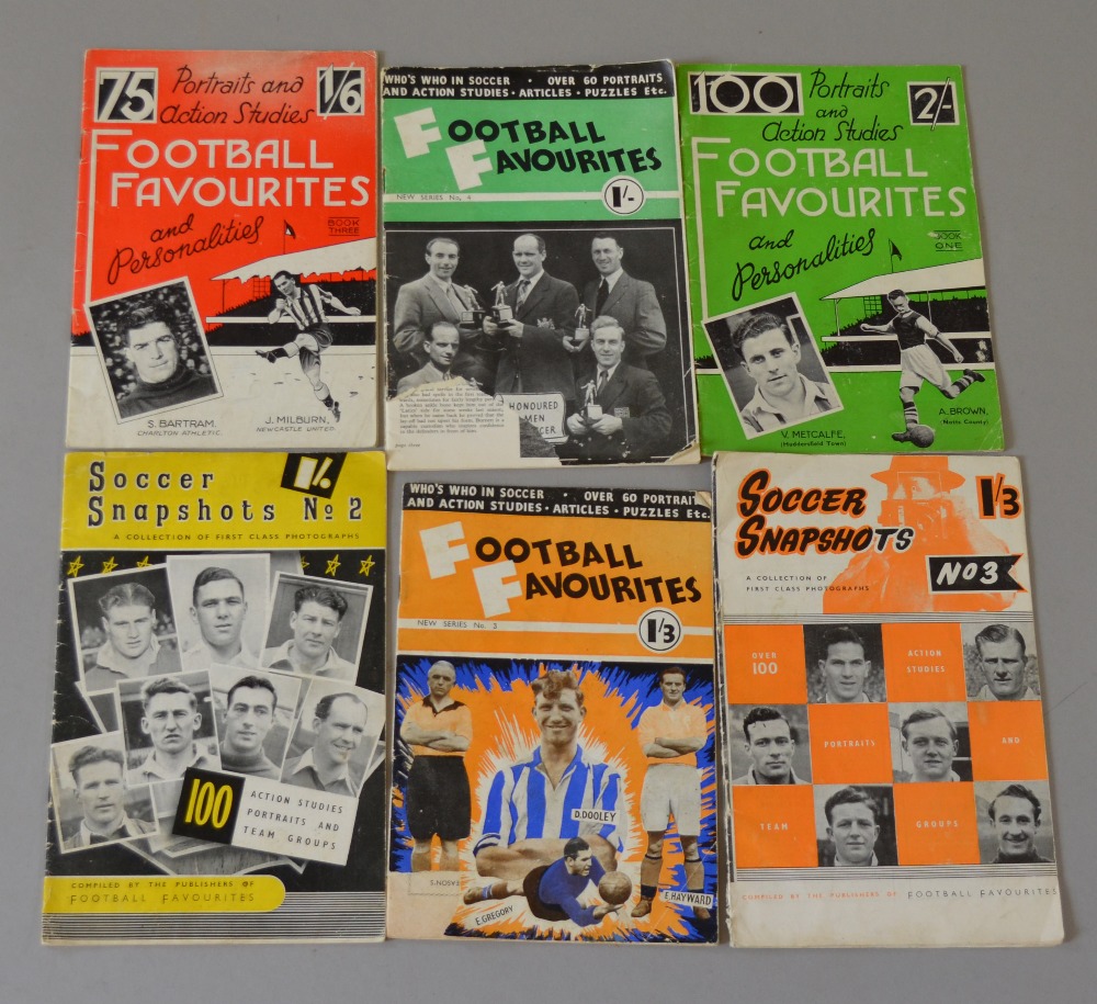 6 vintage 1950s football magazines includoing Soccer Snapshots and Football Favourites.