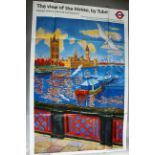 London Underground tube train posters including The View of the House,