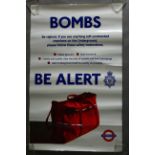 Bombs - Be Alert British Transport Police Underground poster (24 x 30 inch),