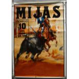 MIJAS Domingo 10 Abril 1988 Spanish Bullfighting poster with art by Ballester, Arturo. (31.