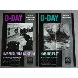 Collection of 7 Imperial War posters including Museum D-Day HMS Belfast Bombarding the Normandy