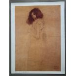 Gustav Klimt (1862 - 1918) Portrait of a Young Woman rolled poster (24 x 32 inch) plus a rolled