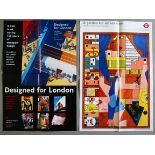 Collection of 5 London Underground tube train posters including Designed for London, Covent Garden,