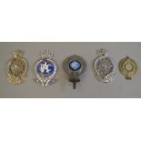 5 Assorted vintage RAC badges and car mascots